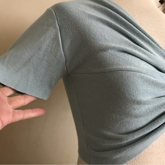 Sea Foam Ribbed Knit Cropped Top - Picture 3 of 7